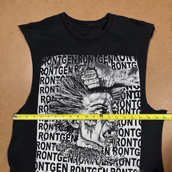 Rontgen Raw Punk Band Kopflos Chopped TShirt Cutoff Sleeveless Tank Tee Thrashed - Picture 6 of 16